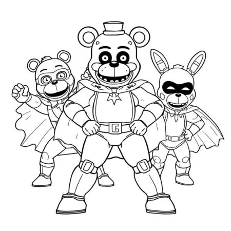 FNAF Superheroes (Desenho para Colorir)