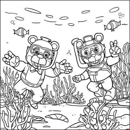 FNAF Underwater Fun (Desenho para Colorir)