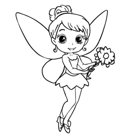 Fada Simples para Criancas (Desenho para Colorir)