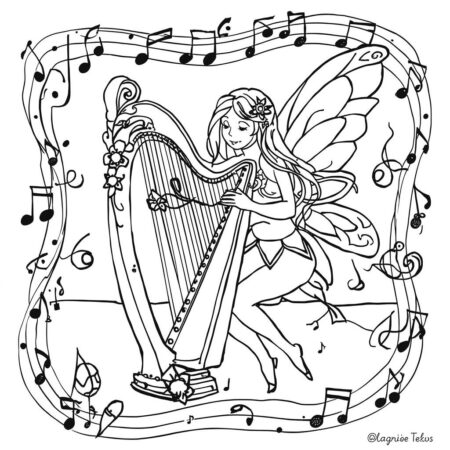 Fada da Musica (Desenho para Colorir)