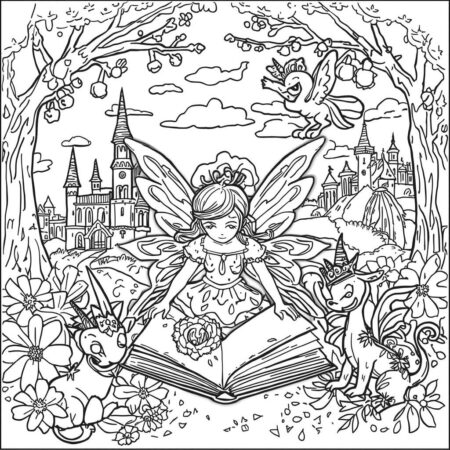 Fada de Conto de Fadas (Desenho para Colorir)