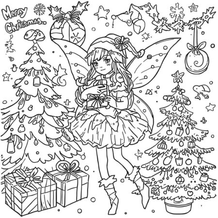 Fada de Natal (Desenho para Colorir)
