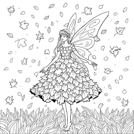 Fada de Outono (Desenho para Colorir)