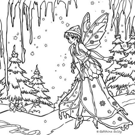Fada do Inverno (Desenho para Colorir)