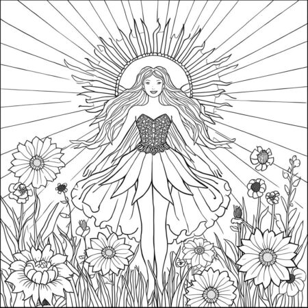 Fada do Sol (Desenho para Colorir)