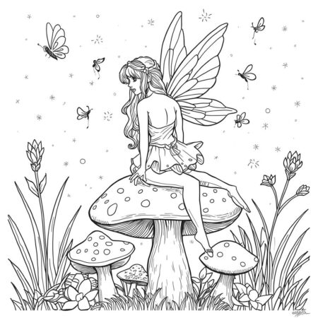 Fada encantadora Para Meninas (Desenho para Colorir)