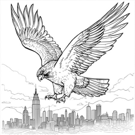 Falcon Voador (Desenho para Colorir)