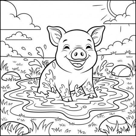 Fazenda Porquinho Sorridente (Desenho para Colorir)