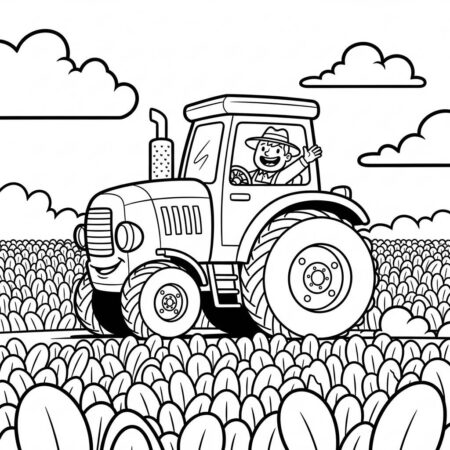 Fazenda Trator Grande (Desenho para Colorir)