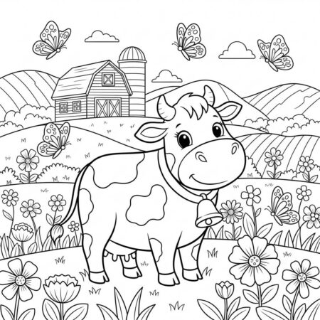 Fazenda Vaca Bonita (Desenho para Colorir)