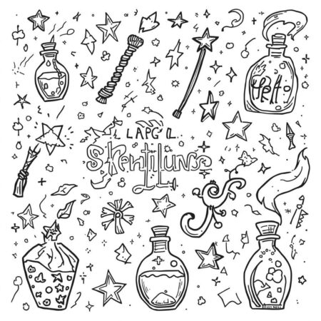 Feiticos e Magia (Desenho para Colorir)
