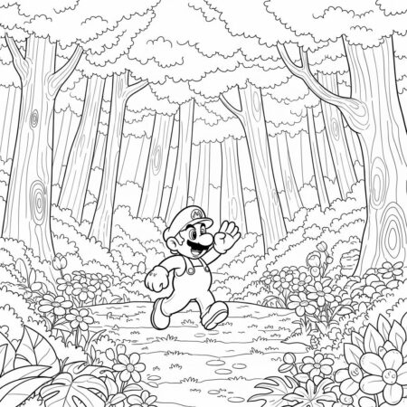 Floresta do Mario (Desenho para Colorir)