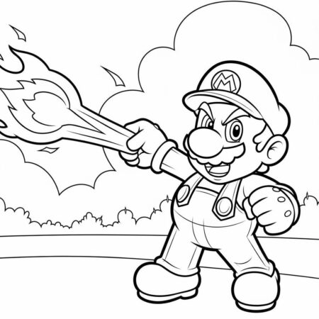 Fogo do Mario (Desenho para Colorir)