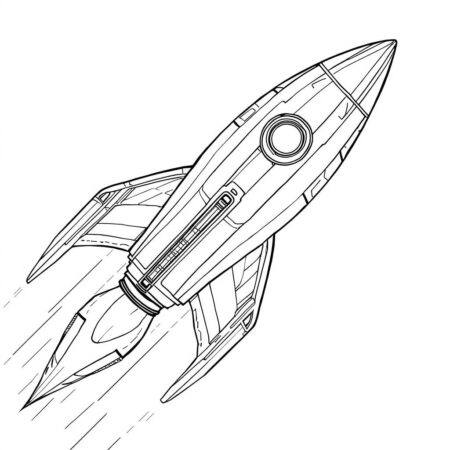 Foguete Futurista (Desenho para Colorir)