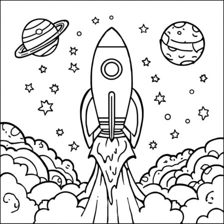 Foguete Para Meninos (Desenho para Colorir)