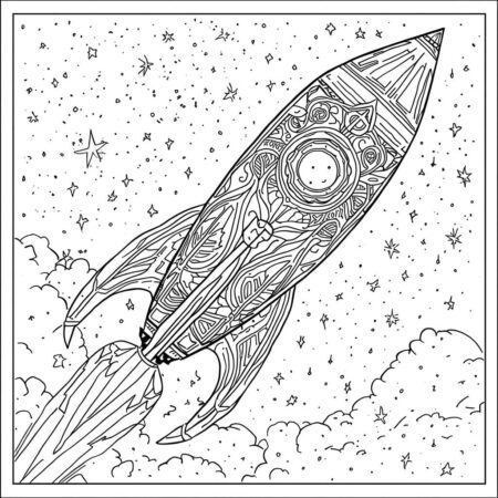 Foguete Realista Detalhado (Desenho para Colorir)