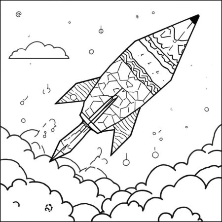 Foguete de Papel (Desenho para Colorir)