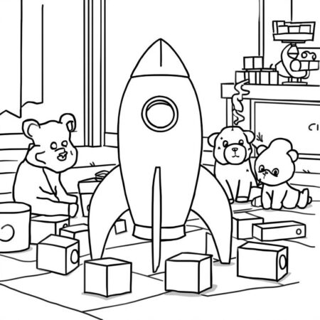 Foguete de brinquedo Para Meninos (Desenho para Colorir)