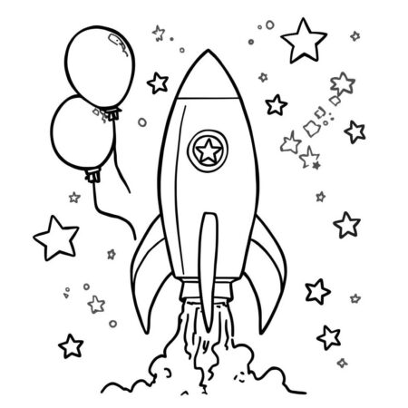 Foguete para Criancas (Desenho para Colorir)
