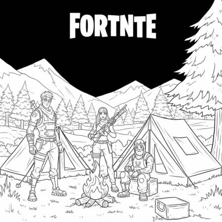 Fortnite Acampamento Aventura (Desenho para Colorir)