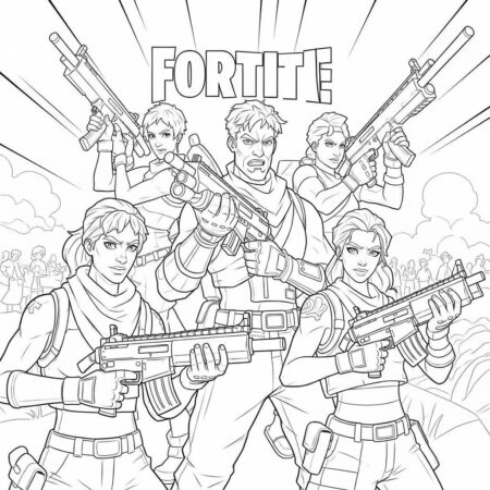 Fortnite Ataque Surpresa (Desenho para Colorir)