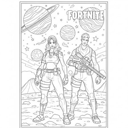 Fortnite Aventura Espacial (Desenho para Colorir)