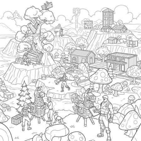 Fortnite Aventura na Ilha (Desenho para Colorir)