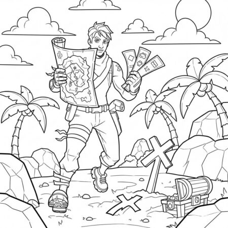 Fortnite Caca ao Tesouro (Desenho para Colorir)
