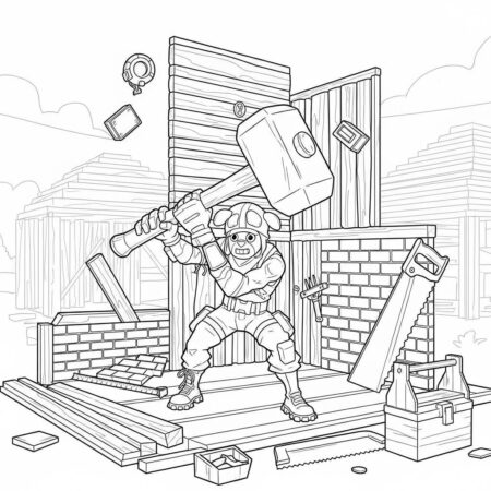Fortnite Construcao Criativa (Desenho para Colorir)