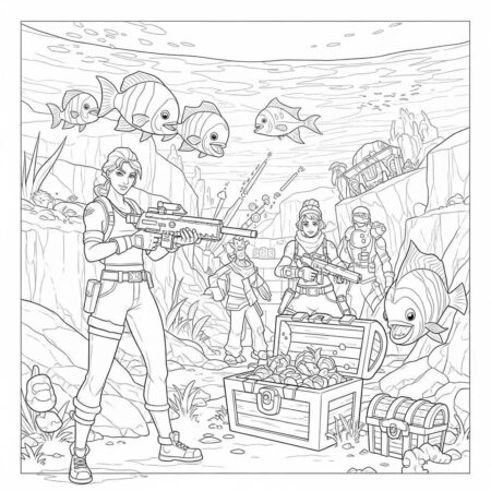 Fortnite Exploracao Subaquatica (Desenho para Colorir)