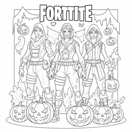 Fortnite Festividade de Halloween (Desenho para Colorir)