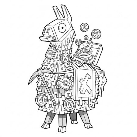 Fortnite Llama Divertida (Desenho para Colorir)