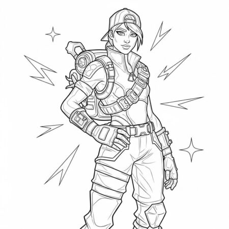 Fortnite Personagem Feminino (Desenho para Colorir)