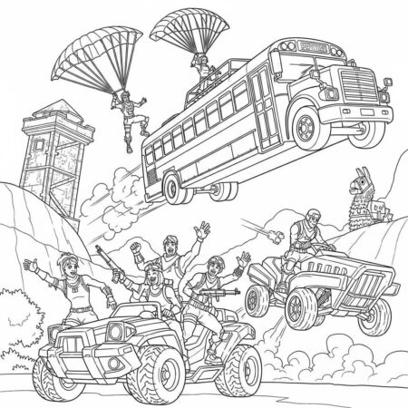 Fortnite Veiculos e Transporte (Desenho para Colorir)