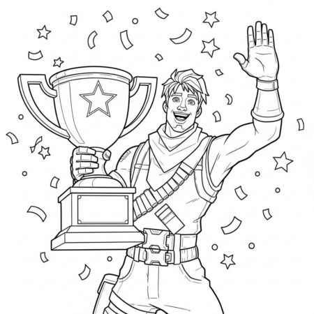 Fortnite Vitoria Epica (Desenho para Colorir)