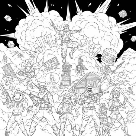 Fortnite Zona de Conflito (Desenho para Colorir)