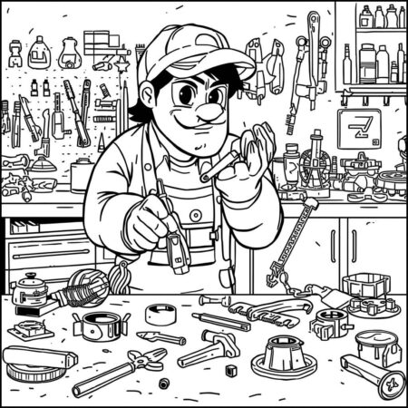 Franky Robo (Desenho para Colorir)