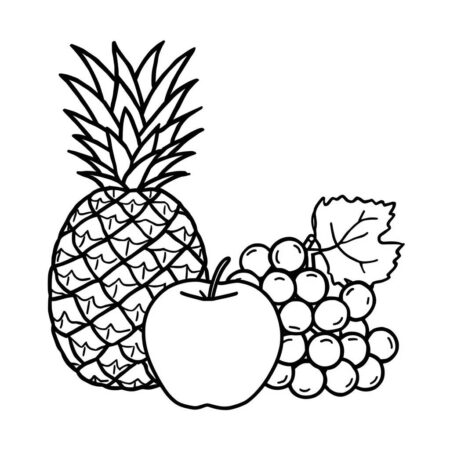 Frutas Simples e Faceis (Desenho para Colorir)