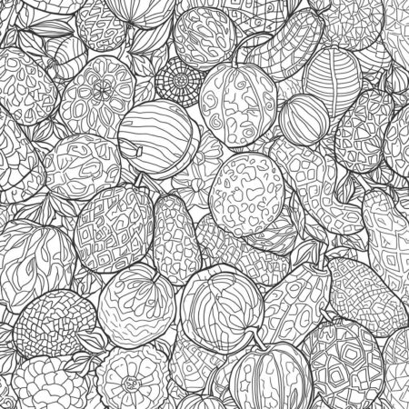 Frutas e Cores (Desenho para Colorir)