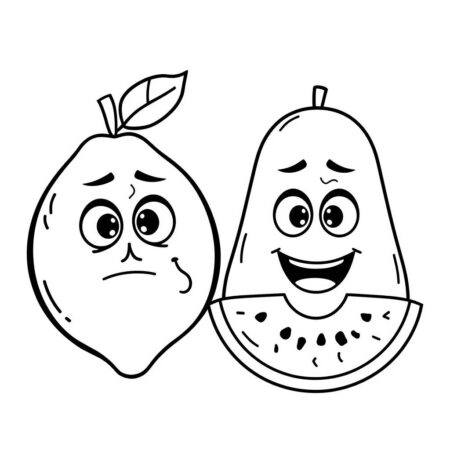 Frutas e Emocoes (Desenho para Colorir)