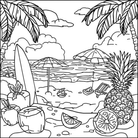 Frutas e Ferias (Desenho para Colorir)