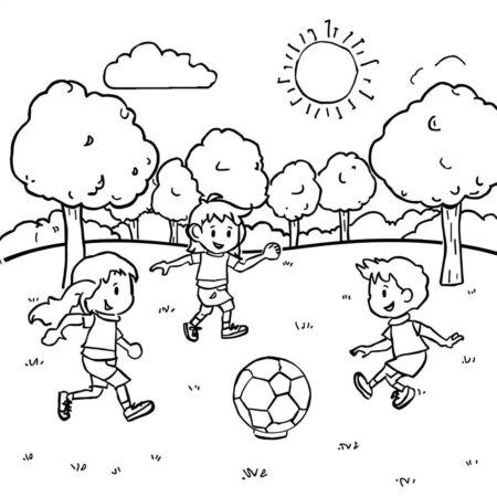 Futebol Infantil (Desenho para Colorir)