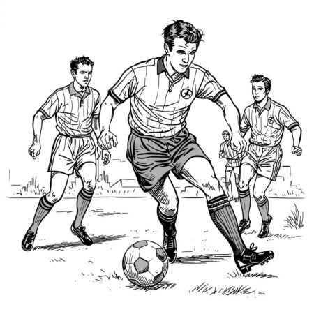 Futebol Vintage (Desenho para Colorir)