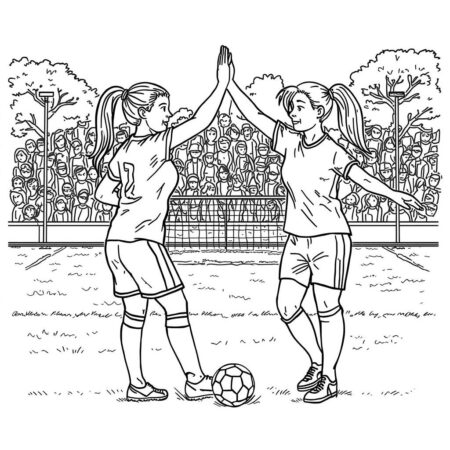 Futebol e Amizade (Desenho para Colorir)