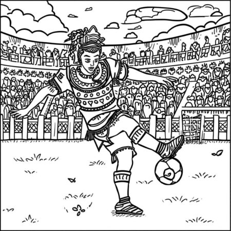 Futebol e Cultura (Desenho para Colorir)