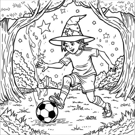 Futebol e Fantasia (Desenho para Colorir)
