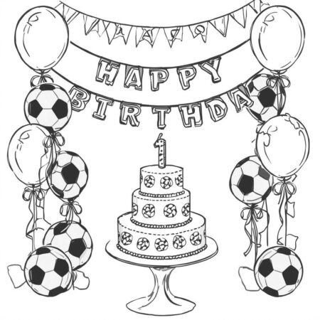 Futebol e Festas (Desenho para Colorir)