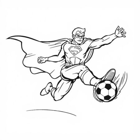 Futebol e Super Herois (Desenho para Colorir)