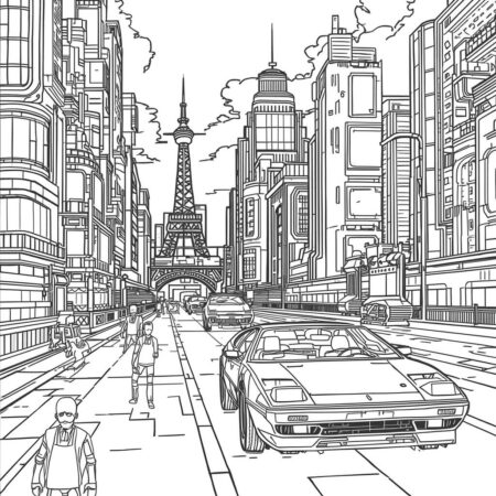 Futuro tecnologico Para Meninos (Desenho para Colorir)