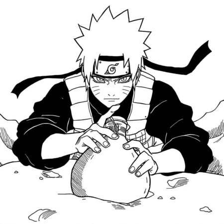 Gaara e Areia (Desenho para Colorir)